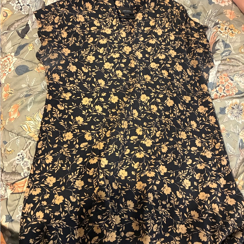 J. Jill Black Dress with Gold Floral Design